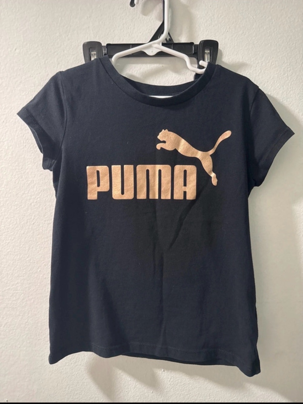 Puma Black Tee with Metallic Gold Logo